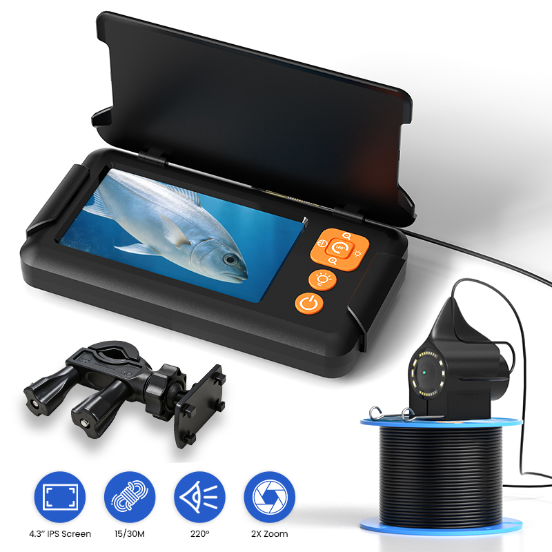 Fishing Camera - Viscamera 4,3'' Scherm 15M/30M Kabel Onderwater
