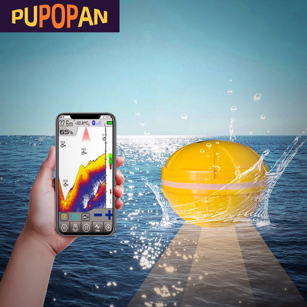 Fish Finder Transducer - PUPOPAN 100M Gloednieuwe Smart Telefoon Fishfinder